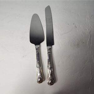 Hallmark stainless steel serving knife and serving spatula Korea vintage